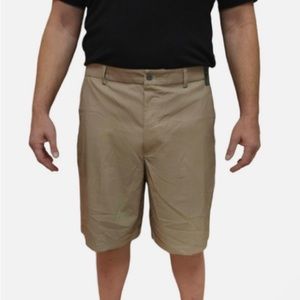Pebble Beach Men's Dry-Luxe Performance Comfort Waist Shorts Khaki/Tan Size 34